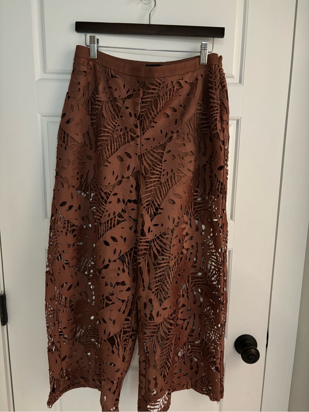 Express Brown Cropped Wide Leg Pants